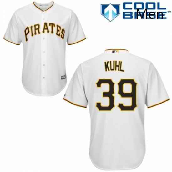 Mens Majestic Pittsburgh Pirates 39 Chad Kuhl Replica White Home Cool Base MLB Jersey
